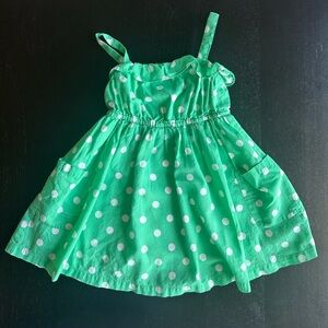 Mini Boden Green Polka Dot Kids Dress